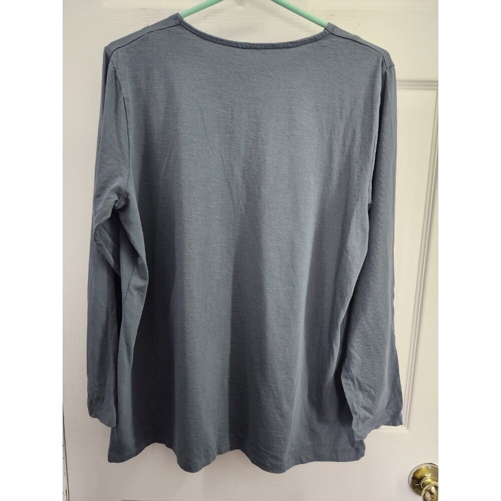 Gudrun Sjoden T Shirt Womens Large Gray Long Sleeve Organic Cotton Crew Neck - Picture 2 of 7